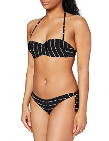Emporio Armani Swimwear Womens Padded Band & Bows Brazilian W/Bows Mania Bikini Set, Black Logo White, M - 1