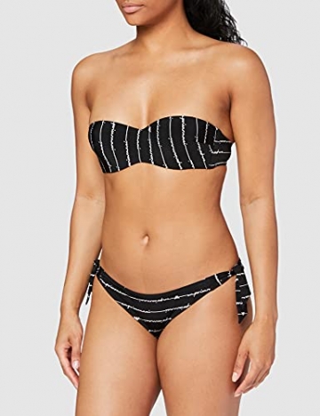 Emporio Armani Swimwear Womens Padded Band & Bows Brazilian W/Bows Mania Bikini Set, Black Logo White, M - 5