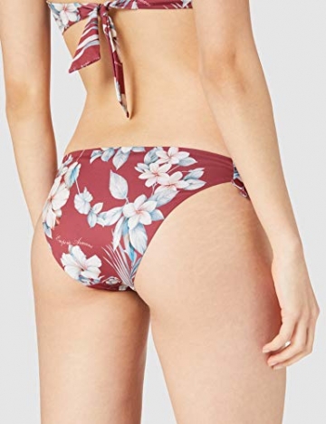 Emporio Armani Swimwear Womens Padded Band & Brief W/Bows Tropical Garden Bikini Set, Clay Flower Print, M - 3