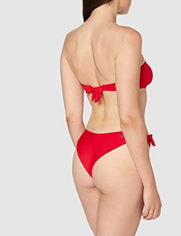 Emporio Armani Swimwear Womens Rem.Cups Band & Brazilian W/Bows Light Logo Bikini Set, Red, M - 4