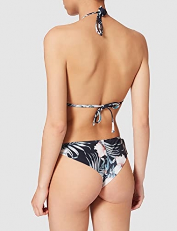 Emporio Armani Swimwear Womens Triangle Rem.Cups & Brazilian W/Bows Tropical Garden Bikini Set, Black Print Flowers, M - 5