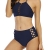 Halcurt Damen-Bikini-Badeanzug, Kreuz, Neckholder, zweiteiliger Badeanzug - Blau - Medium - 3