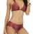 Halcurt Damen Bikini Badeanzug Shimmer Zweiteiliger Triangel Badeanzug Set - Rot - Medium - 2