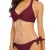 Halcurt Damen Neckholder Selbstbinden Twist Knoten Bikini Set Gepolstertes Oberteil Zweiteiliger Badeanzug, burgunderfarben, Medium - 3