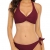 Halcurt Damen Neckholder Selbstbinden Twist Knoten Bikini Set Gepolstertes Oberteil Zweiteiliger Badeanzug, burgunderfarben, Medium - 1