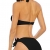 Halcurt Damen Neckholder Selbstbinden Twist Knoten Bikini Set Gepolstertes Oberteil Zweiteiliger Badeanzug, schwarz, Medium - 4