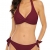Halcurt Damen Neckholder Selbstbinden Twist Knoten Gepolstertes Oberteil Bikini Zweiteiliger Badeanzug, burgunderfarben, X-Large - 2