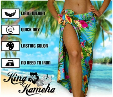 King Kameha Funky Hawaii Cover-up Pareo Sarong, Pineapple, Türkis, Gross - 4