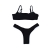 meioro Bikini Sets für Damen Push Up Tanga mit niedriger Taille Badeanzug Bikini Set Badebekleidung Beachwear (S,Schwarz) - 4
