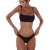 meioro Bikini Sets für Damen Push Up Tanga mit niedriger Taille Badeanzug Bikini Set Badebekleidung Beachwear (S,Schwarz) - 1