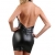 MISS NOIR Damen Minikleid im Wetlook S-3XL Sexy Partykleid Neckholder Rückenfreies Kleid Exclusives Clubwear (Schwarz, M) - 3