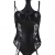 ohyeahlady Damen Body Wetlook Leder Dessous Große Größen Rückenfreie Sexy Clubwear Nachtwäsche Reizwäsche mit Strapse schwarz XS-4XL(EU 48-50,Schwarz,3XL-4XL) - 2