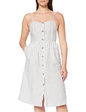 ONLY Damen Sommerkleid Luna gestreift mit Knopfleiste 15178937 White/White/Stripes 38 - 1