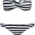 PANOZON Damen Twist Push Up Tankini Trägerlosen Badeanzug Split Bikini Set Bademode (Medium,Schwarz Streifen) - 3