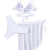 SheIn Damen 3 Piece Wickel Bikini Set mit Strandrock Push Up Schwimwear Bademode Strandmode Weiß S - 2