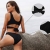 SHEKINI Damen Bikini Set Kreuz verstellbare Ties upGepolstert Bikinioberteil Zweiteiliger Badeanzug Triangel Bikinihose Sportlich Strandmode (S, Schwarz) - 2