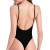 SHEKINI Damen Einteilige Badeanzug Bikini Badeanzügen Tanga Bademode Hoher Schnitt Rückenfrei Brasilien Monokini Einteiliger Strandbikini(XL, Schwarz) - 2