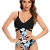 SHEKINI Damen Sexy Einteiliger Badeanzug Monokini Cutout Rückenfrei Verstellbar Chic Strandkleidung für Frauen(Schwarz Y,L) - 3