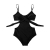 YILEEGOO Einteiliger Damen-Badeanzug mit hoher Taille und Cutout, Monokini, Bademode, Schwarz , M - 3