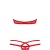 Obsessive. Damen Dessous Dessous Set String und Neckholder BH tiefer Ausschnitt rot aus Spitze transparent mit Bänder Größe: S/M - 3