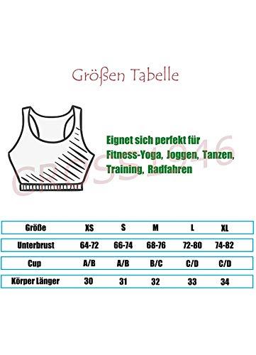 CROSS1946 Damen Komfort Nahtlos Klassische Racerback Sport BH Top Fuer Yoga Fitness-Training, Schwarz, L - 7