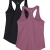 icyzone Damen Sport Yoga Tank Top Ringerrücken Gym Fitness Funktions Shirt 2er Pack (S, Black/Mauve Orchid) - 1