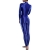 iixpin Damen Einteiler Overall Jumpsuit Ganzkörper Body Catsuit aus Nylon mit Zipper Unterwäsche Glatt Sportbody Gymnastikanzug Stretch Blau One Size - 2