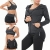 JULY'S SONG Yoga Kleidung Anzug 5er-Set Trainingsanzug Laufbekleidung Gym Fitness Kleidung (Dunkelgrau, L) - 3