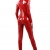 MISS NOIR Damen Vinyl Overall im Wetlook S-3XL mit 4-Wege-Reißverschluss Rückenfreier Sexy Jumpsuit Catsuit Exklusives Clubwear (Rot, L) - 3