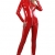 MISS NOIR Damen Vinyl Overall im Wetlook S-3XL mit 4-Wege-Reißverschluss Rückenfreier Sexy Jumpsuit Catsuit Exklusives Clubwear (Rot, L) - 4
