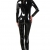 MISS NOIR Damen Vinyl Overall im Wetlook S-3XL mit 4-Wege-Reißverschluss Rückenfreier Sexy Jumpsuit Catsuit Exklusives Clubwear (Schwarz, XXL) - 3