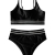 SOLY HUX Damen Bikini Set mit Mesh 2-Teile Bademode Badeanzug Strandmode Hohe Taille Bikinis Schwarz S - 2