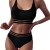 SOLY HUX Damen Bikini Set mit Mesh 2-Teile Bademode Badeanzug Strandmode Hohe Taille Bikinis Schwarz S - 1