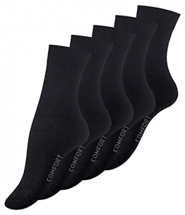 Cotton Prime 10 Paar Damen Socken schwarz, COMFORT, Ohne Gummibund, Baumwolle, Gr. 39-42 - 1