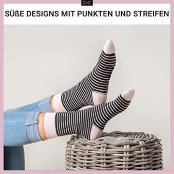 Occulto Damen Muster Socken 10 Paar (Modell: Milka) 39-42 Pink-Schwarz - 2