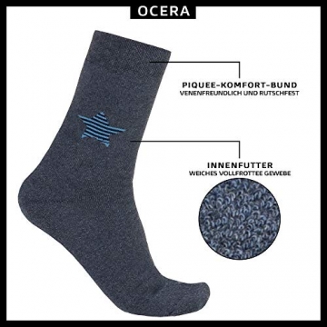 OCERA Thermo Socken (6er Pack) mit Sternen, Monden und Herzen für Damen in schwarz Größe 35-38 - 2