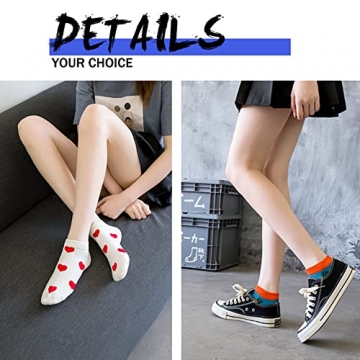 Sunvivid Damen Sneakers Socken Baumwolle Sportsocken Kurzsocken für Damen und Mädchen - 10 Paar - 3